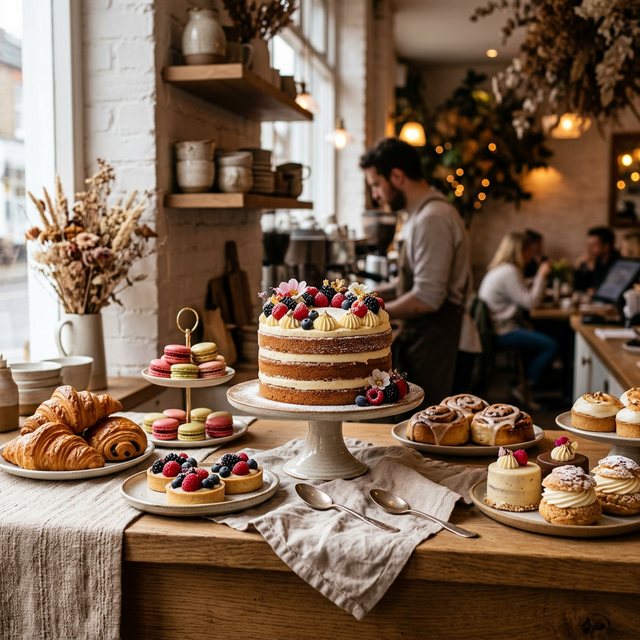 Handcrafted artisan cake beautifully presented at Pastryology bakery in Petone